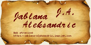 Jablana Aleksandrić vizit kartica